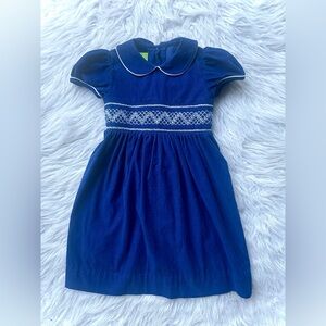 Elegant Kids Smocked Dress with White Accents